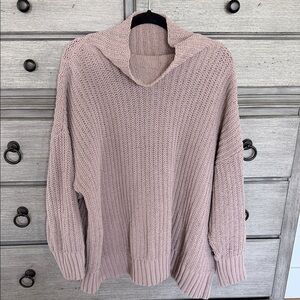Aerie Cozy Knit Sweater - Dusty Rose